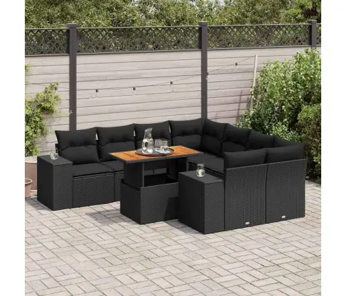 9-Osaline Aiadiivani Komplekt Patjadega, Must, Polürotang