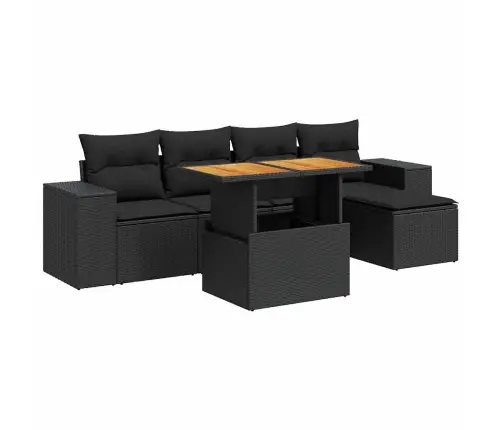 6-Osaline Aiadiivani Komplekt Patjadega, Must, Polürotang