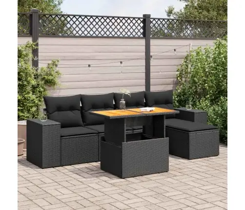 6-Osaline Aiadiivani Komplekt Patjadega, Must, Polürotang