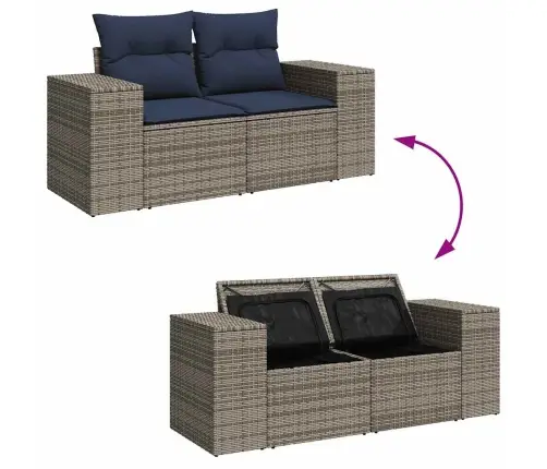 6-Osaline Aiadiivani Komplekt Patjadega, Hall, Polürotang