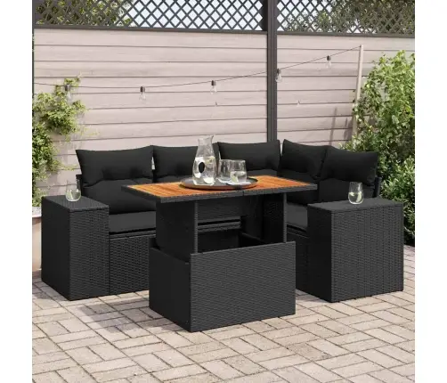 5-Daļīgs Dārza Dīvāna Komplekts Ar Matračiem, Pe Rotangpalma Vidaxl