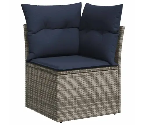 5-Daļīgs Dārza Dīvāna Komplekts Ar Matračiem, Pelēks Pe Pinums Vidaxl