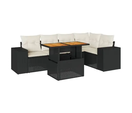 6-Osaline Aiadiivani Komplekt Patjadega, Must, Polürotang