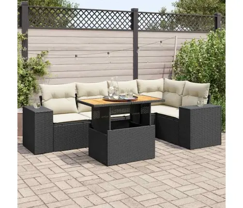 6-Osaline Aiadiivani Komplekt Patjadega, Must, Polürotang