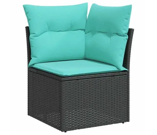 6-Daļīgs Dārza Dīvāna Komplekts, Matrači, Melna Pe Rotanpalma Vidaxl