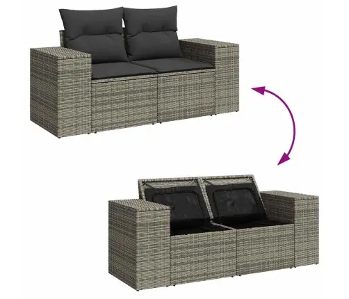 6-Osaline Aiadiivani Komplekt Patjadega, Hall, Polürotang