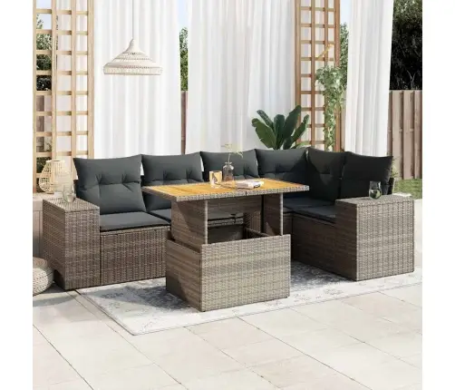 6-Osaline Aiadiivani Komplekt Patjadega, Hall, Polürotang