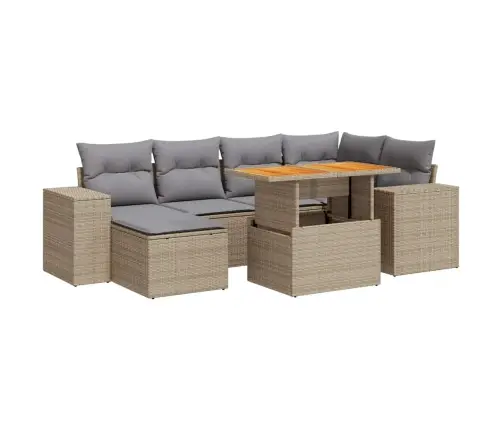 7-Osaline Aiadiivani Komplekt Patjadega, Beež, Polürotang