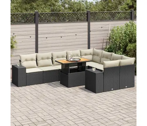 Sodo Komplektas Su Pagalvėlėmis, 10 Dalių, Poliratanas/Akacija