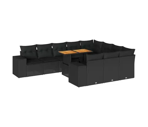 10-Osaline Aiadiivani Komplekt Patjadega, Must, Rotang/Akaatsia