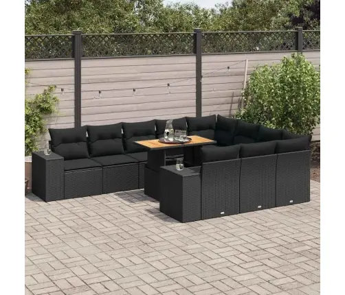 10-Osaline Aiadiivani Komplekt Patjadega, Must, Rotang/Akaatsia