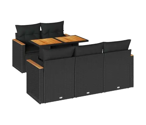 Sodo Komplektas Su Pagalvėlėmis, 6 Dalių, Poliratanas/Akacija