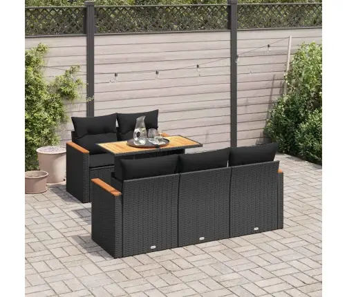 Sodo Komplektas Su Pagalvėlėmis, 6 Dalių, Poliratanas/Akacija