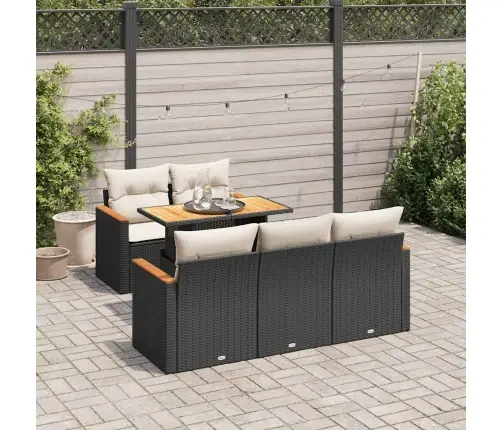 6-Osaline Aiadiivani Komplekt Patjadega, Must, Rotang/Akaatsia