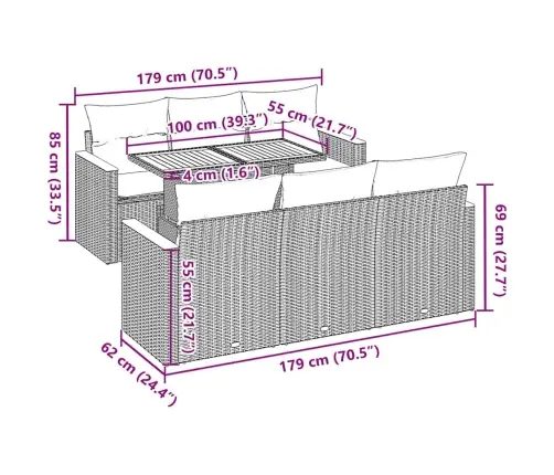 7-Daļīgs Dārza Dīvāna Komplekts, Matrači, Melna Pe Rotangpalma Vidaxl