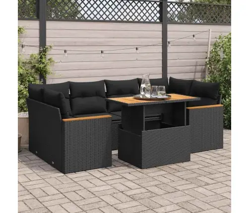 Sodo Komplektas Su Pagalvėlėmis, 6 Dalių, Poliratanas/Akacija