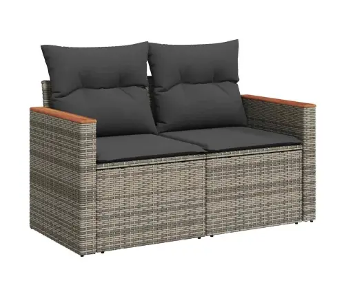 6-Daļīgs Dārza Dīvāna Komplekts, Matrači, Pelēka Pe Rotangpalma Vidaxl