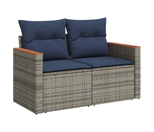 Sofos Komplektas Su Pagalvėlėmis, 7 Dalių, Pilkas, Poliratanas