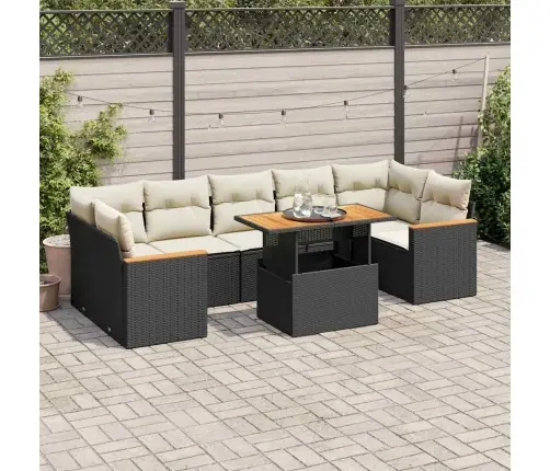 Sodo Komplektas Su Pagalvėlėmis, 8 Dalių, Poliratanas/Akacija