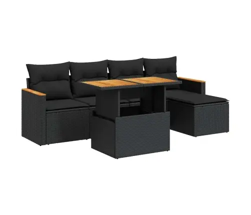 Sodo Komplektas Su Pagalvėlėmis, 6 Dalių, Poliratanas/Akacija