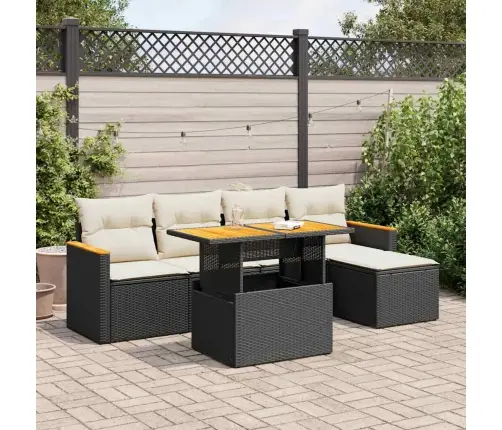 Sodo Komplektas Su Pagalvėlėmis, 6 Dalių, Poliratanas/Akacija