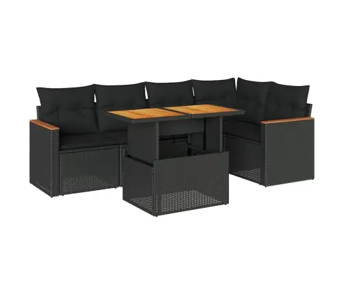 Sodo Komplektas Su Pagalvėlėmis, 6 Dalių, Poliratanas/Akacija