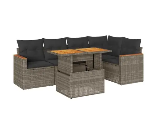 6-Osaline Aiadiivani Komplekt Patjadega, Hall, Rotang/Akaatsia