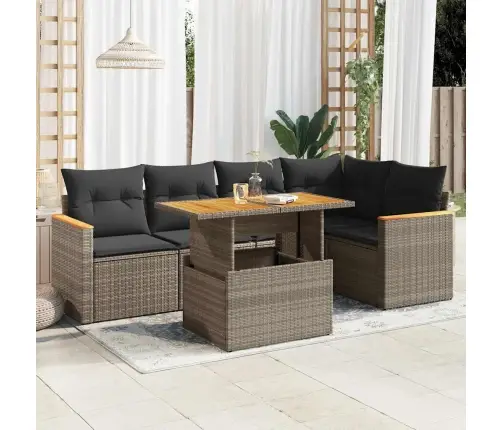 6-Osaline Aiadiivani Komplekt Patjadega, Hall, Rotang/Akaatsia