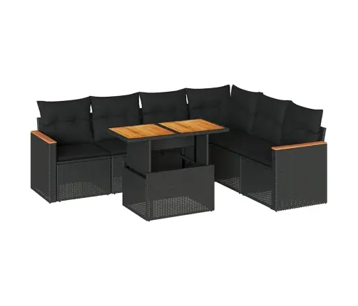 7-Osaline Aiadiivani Komplekt Patjadega, Must, Rotang/Akaatsia