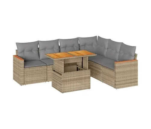 Sodo Komplektas Su Pagalvėlėmis, 7 Dalių, Poliratanas/Akacija