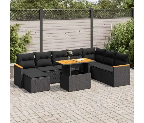 Sodo Komplektas Su Pagalvėlėmis, 9 Dalių, Poliratanas/Akacija