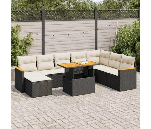 Sodo Komplektas Su Pagalvėlėmis, 9 Dalių, Poliratanas/Akacija