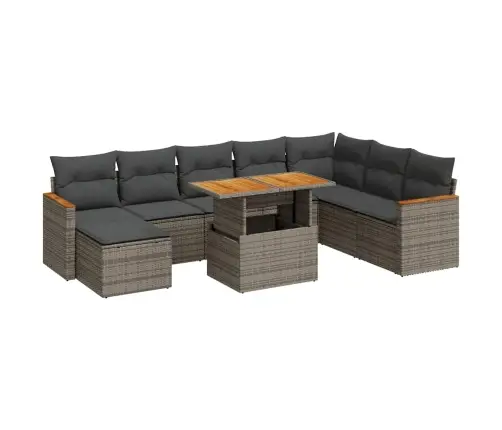 9-Osaline Aiadiivani Komplekt Patjadega, Hall, Rotang/Akaatsia