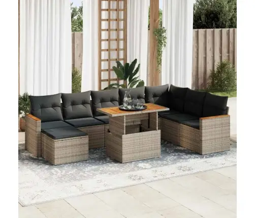 9-Osaline Aiadiivani Komplekt Patjadega, Hall, Rotang/Akaatsia