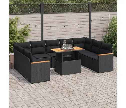 Sodo Komplektas Su Pagalvėlėmis, 10 Dalių, Poliratanas/Akacija