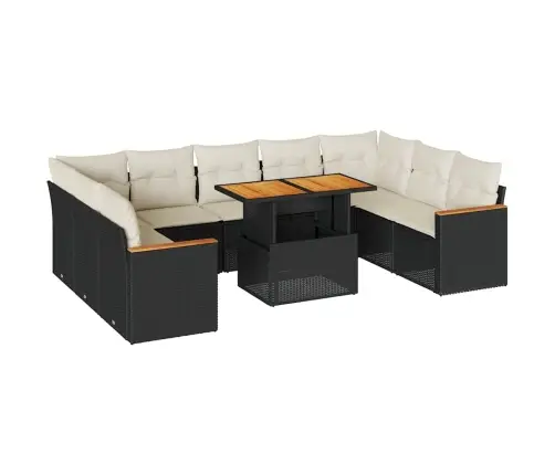 Sodo Komplektas Su Pagalvėlėmis, 10 Dalių, Poliratanas/Akacija