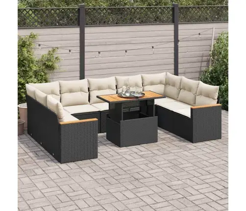 Sodo Komplektas Su Pagalvėlėmis, 10 Dalių, Poliratanas/Akacija