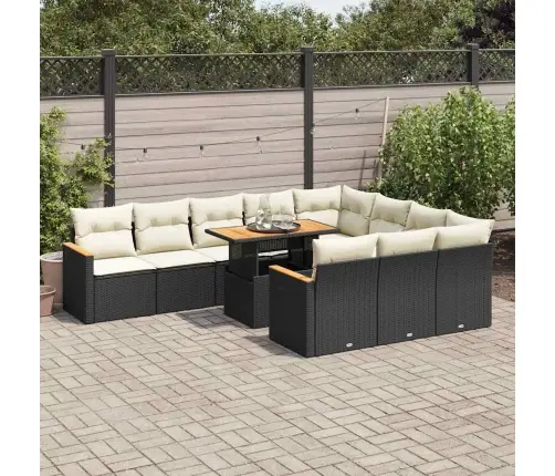 11-Osaline Aiadiivani Komplekt Patjadega, Must, Rotang/Akaatsia