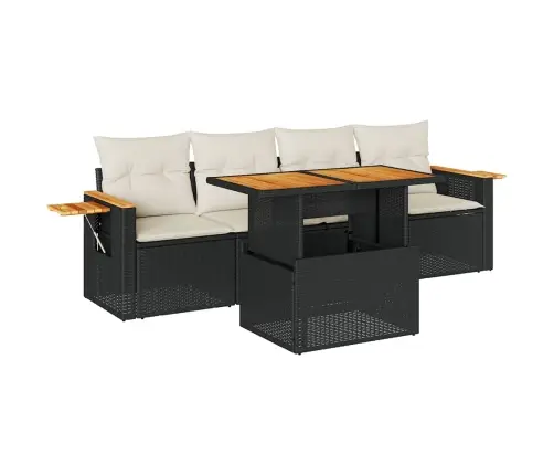 Sodo Komplektas Su Pagalvėlėmis, 5 Dalių, Poliratanas/Akacija