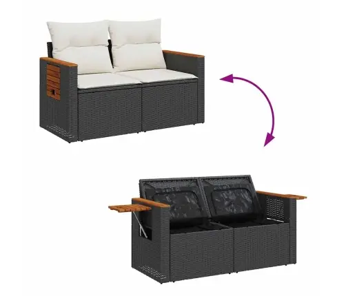 Sodo Komplektas Su Pagalvėlėmis, 5 Dalių, Poliratanas/Akacija