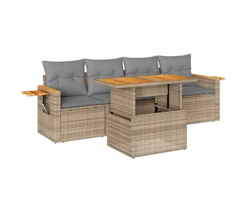 5-Osaline Aiadiivani Komplekt Patjadega, Beež, Rotang/Akaatsia