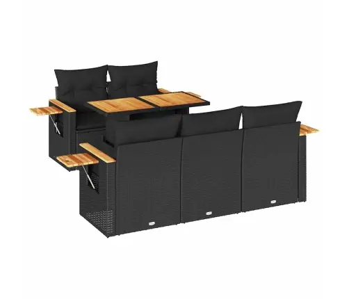 6-Osaline Aiadiivani Komplekt Patjadega, Must, Rotang/Akaatsia