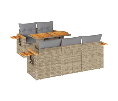 Sodo Komplektas Su Pagalvėlėmis, 6 Dalių, Poliratanas/Akacija