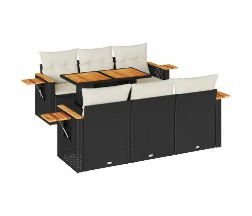 7-Osaline Aiadiivani Komplekt Patjadega, Must, Rotang/Akaatsia