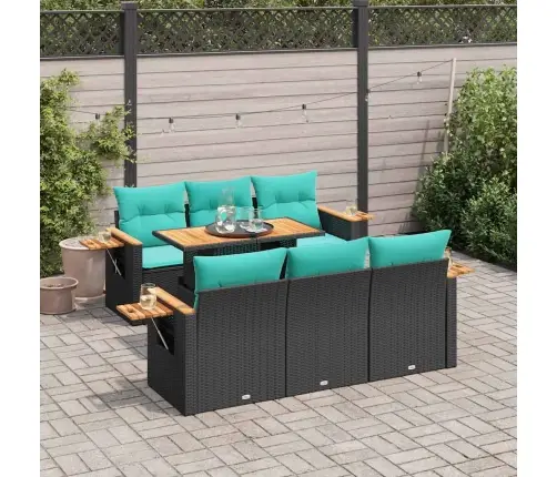 7-Osaline Aiadiivani Komplekt Patjadega, Must, Polürotang