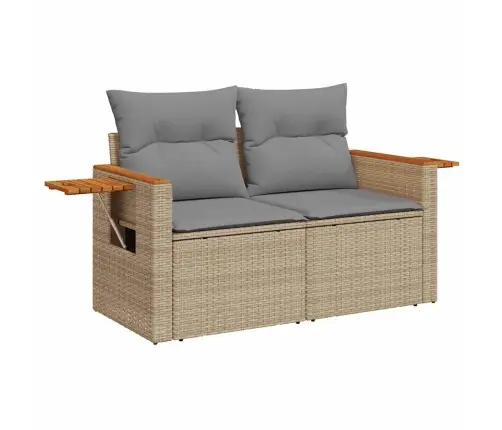 Sodo Komplektas Su Pagalvėlėmis, 7 Dalių, Poliratanas/Akacija