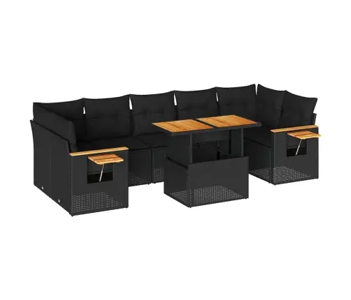 Sodo Komplektas Su Pagalvėlėmis, 8 Dalių, Poliratanas/Akacija