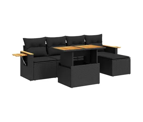 Sodo Komplektas Su Pagalvėlėmis, 6 Dalių, Poliratanas/Akacija