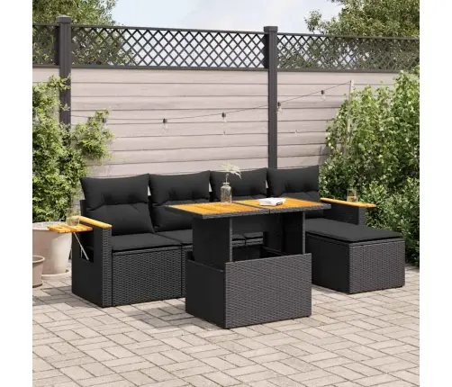 Sodo Komplektas Su Pagalvėlėmis, 6 Dalių, Poliratanas/Akacija