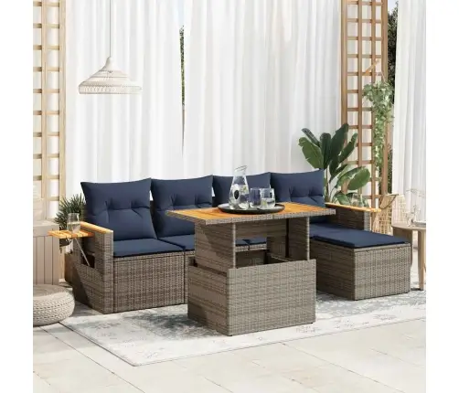 6-Osaline Aiadiivani Komplekt Patjadega, Hall, Rotang/Akaatsia